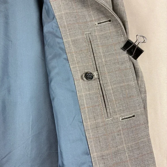 Banana Republic Mens Plaid Wool Blend Coat L Tailored Quiet Luxury Dark Academia - Picture 9 of 16
